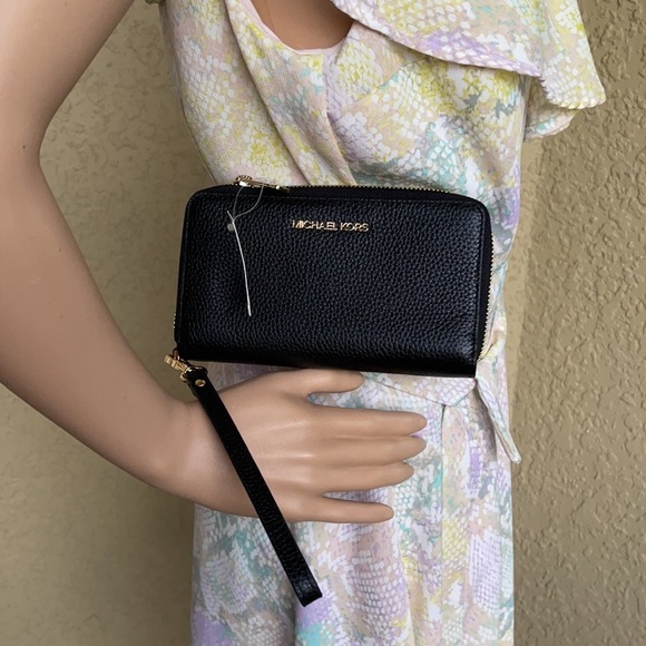 Michael Kors Jet Set Travel Lg Flat Multifunctional Phone Case-Wristlet-Wallet - Picture 5 of 16